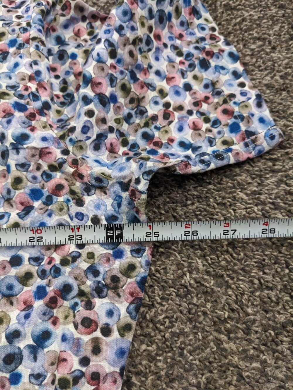 Haupt Shirt Linen Blend Button Up Geometric Short Sleeve Multicolor Mens Large - Picture 6 of 8